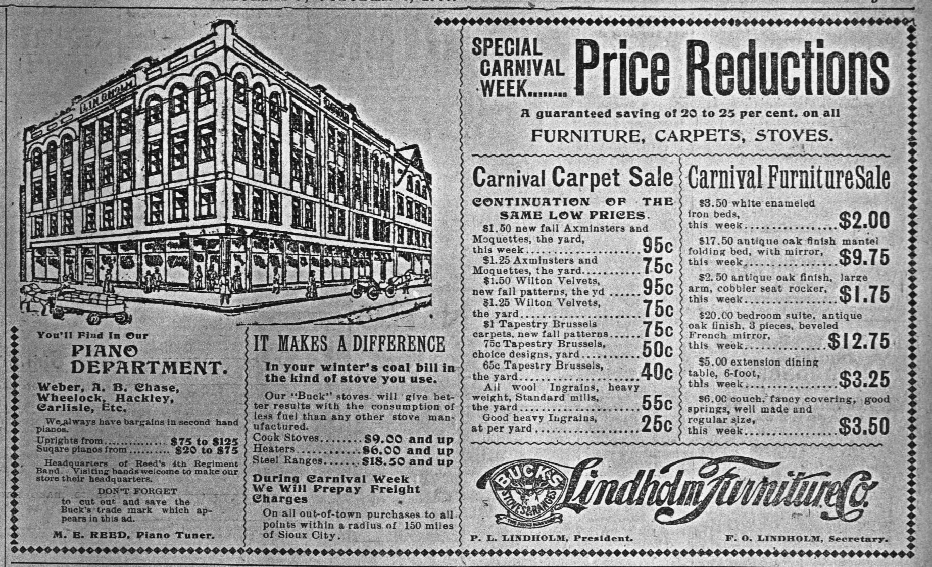 Sioux City Journal ads, Oct. 3 1900